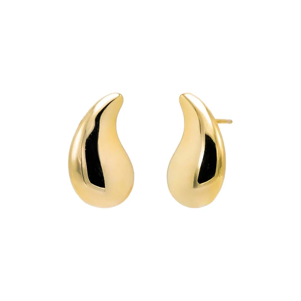 Curved Teardrop On The Ear Stud Earring sold by Adina Eden's