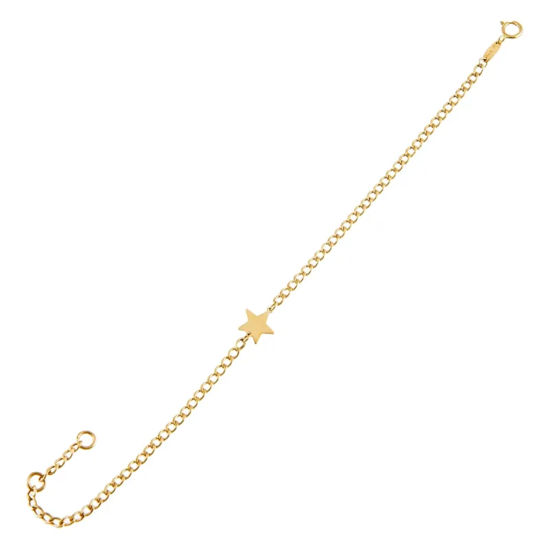 Star Cuban Chain Link Bracelet 14K sold by Adina Eden's