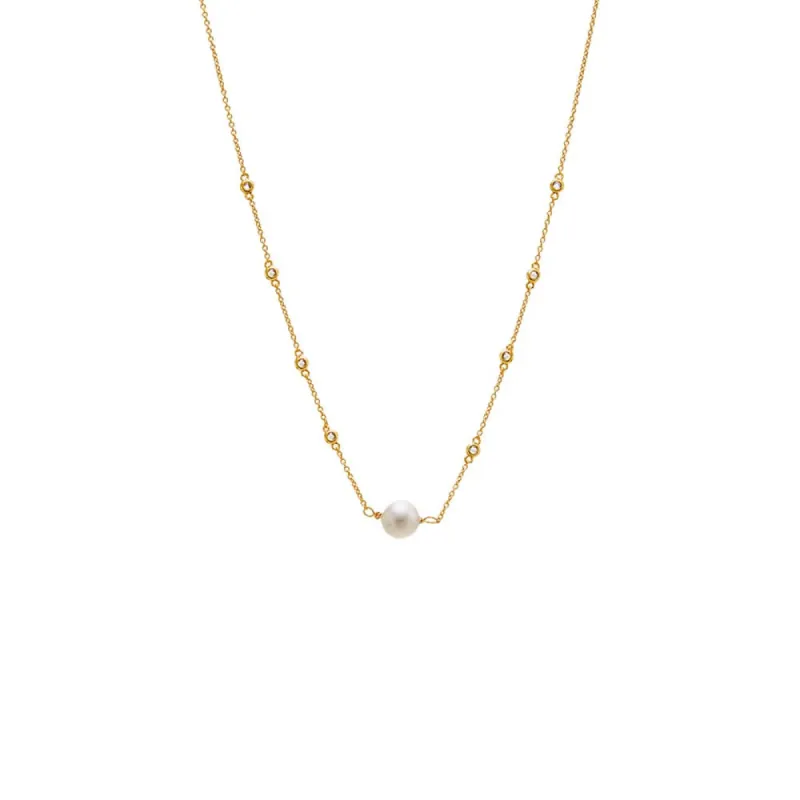 Diamond By The Yard Pearl Necklace sold by Adina Eden's