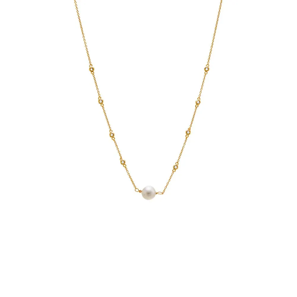 Diamond By The Yard Pearl Necklace sold by Adina Eden's