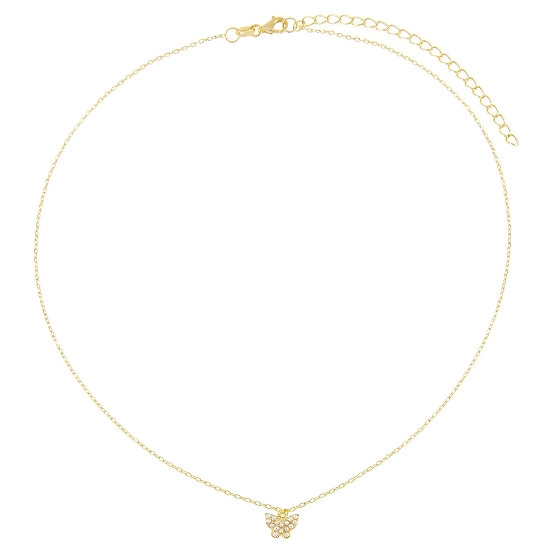 Pearl Dainty Butterfly Necklace sold by Adina Eden's product image thumbnail 3