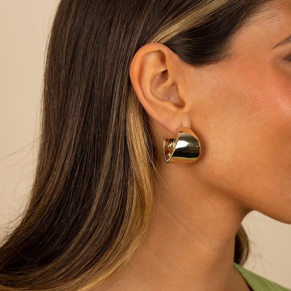 Super Wide Graduated Hoop Earring sold by Adina Eden's product image thumbnail 3