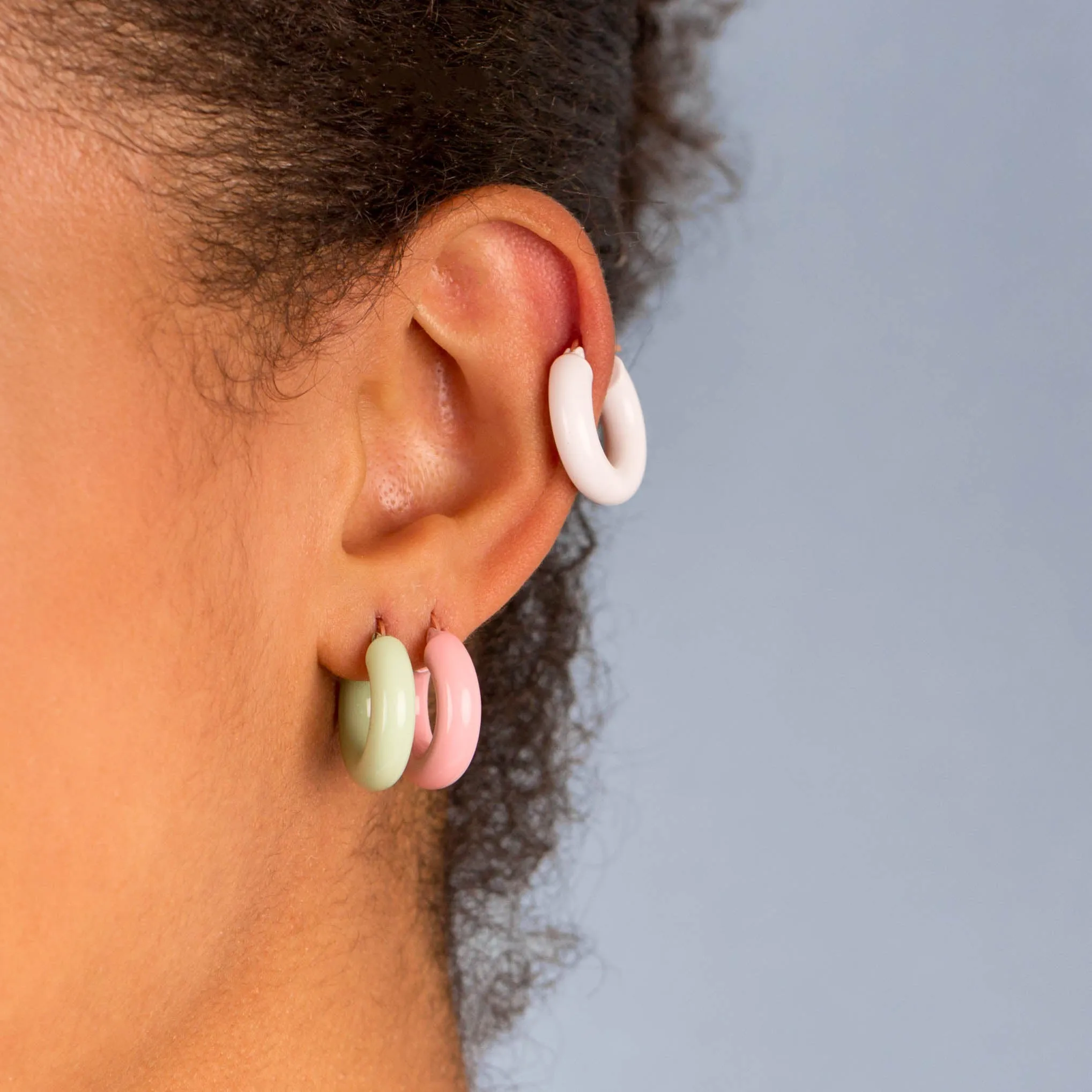 Pastel Colored Hoop Earring sold by Adina Eden's product image thumbnail 2