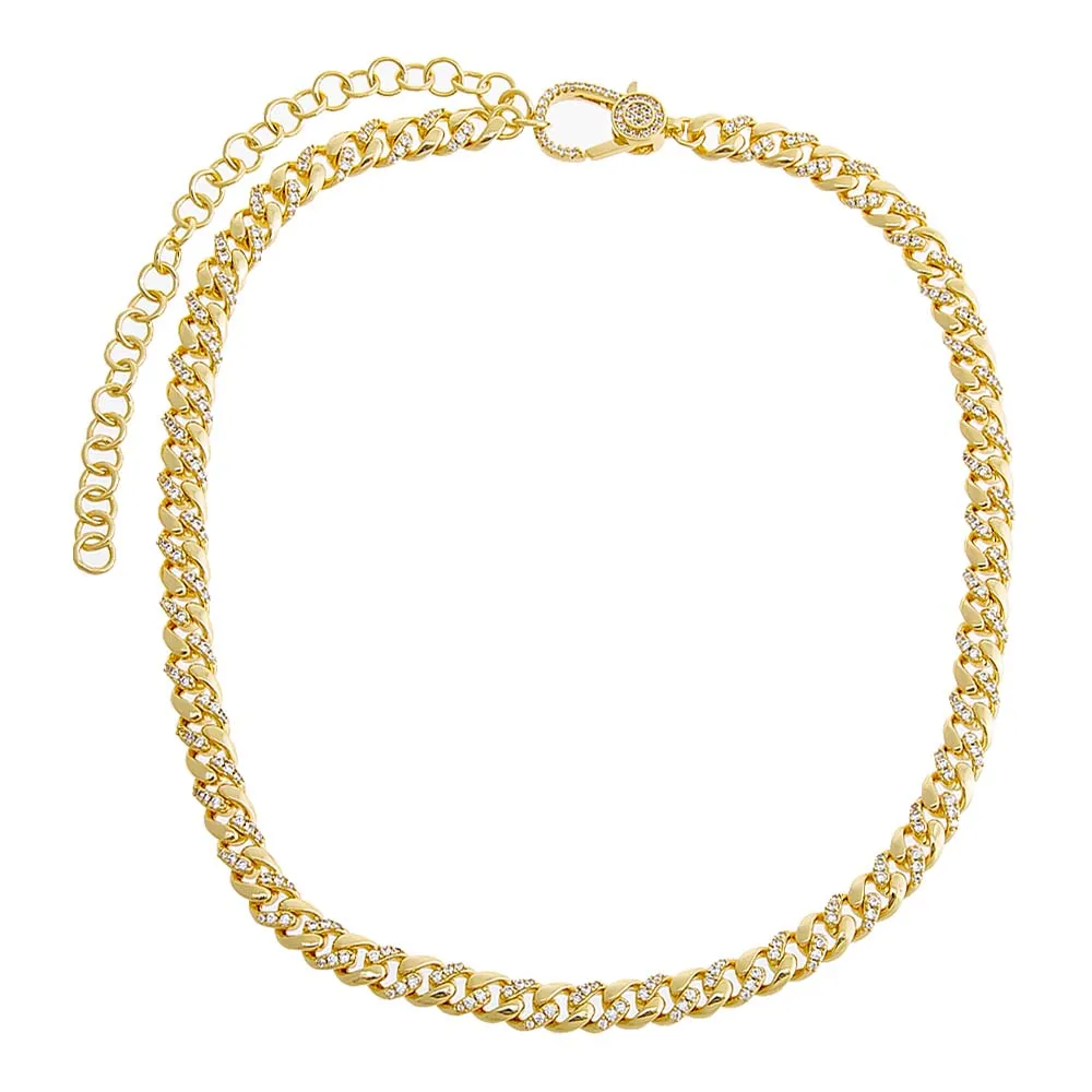 Pave Cuban Toggle Chain Necklace sold by Adina Eden's product image thumbnail 3