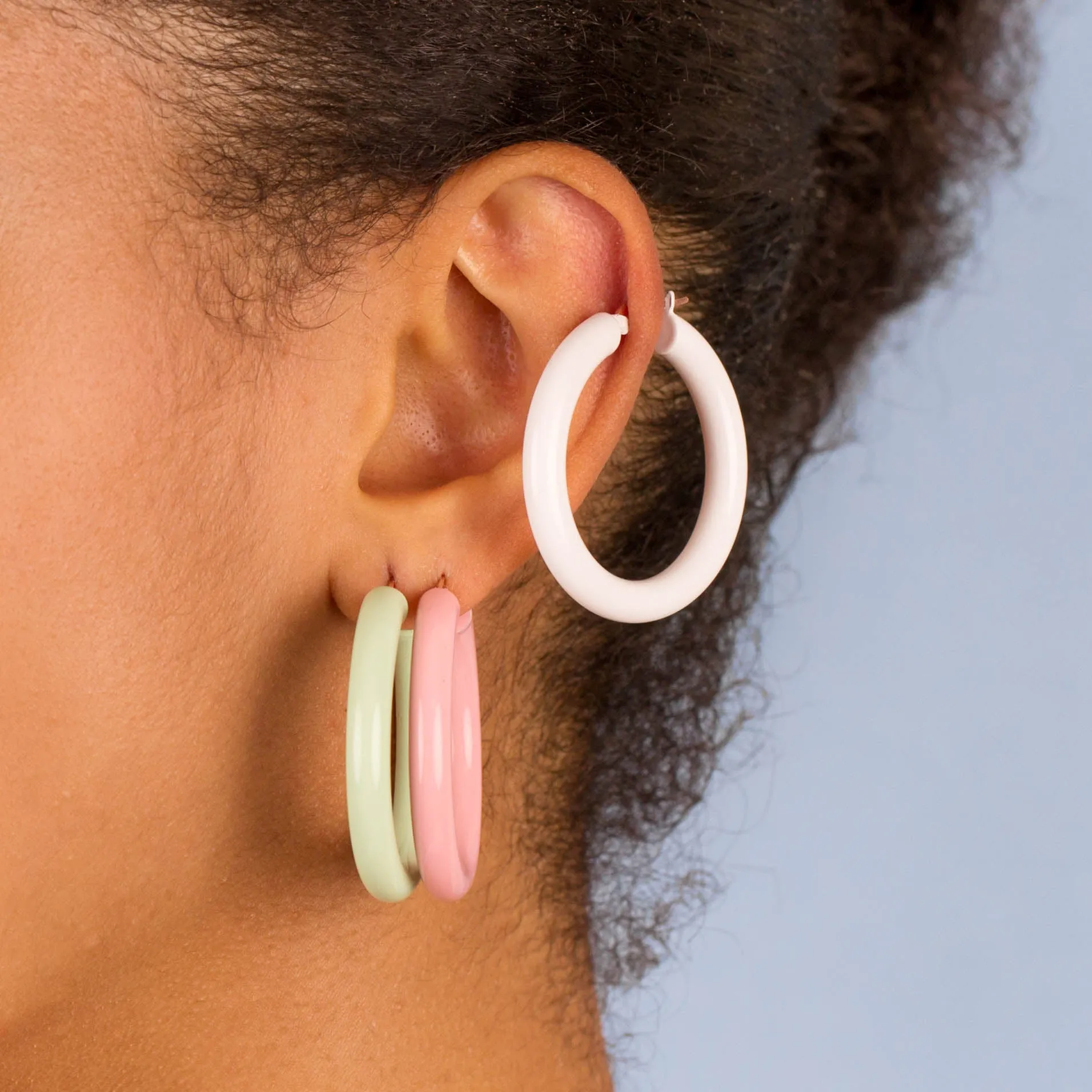 Pastel Colored Hoop Earring sold by Adina Eden's product image thumbnail 4