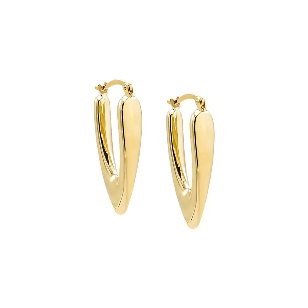 Solid Thin Graduated Hoop Earring 14K sold by Adina Eden's