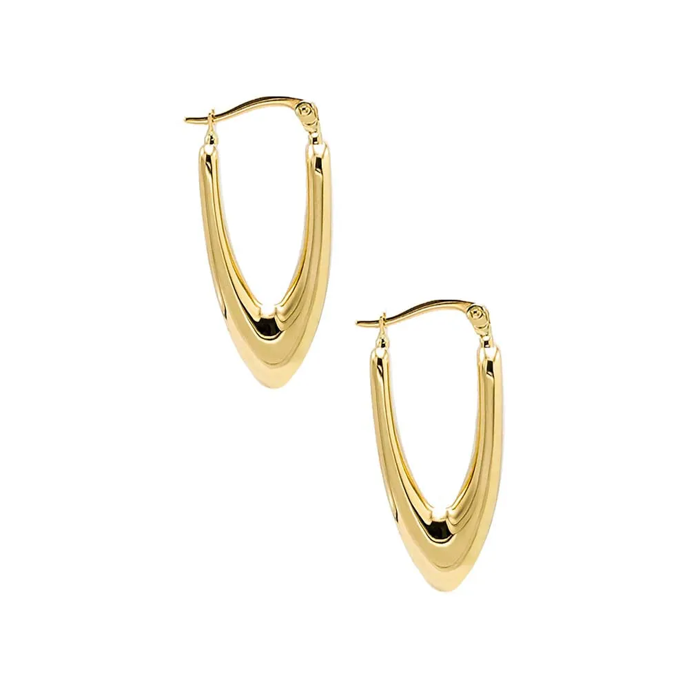Solid Thin Graduated Hoop Earring 14K sold by Adina Eden's product image thumbnail 3