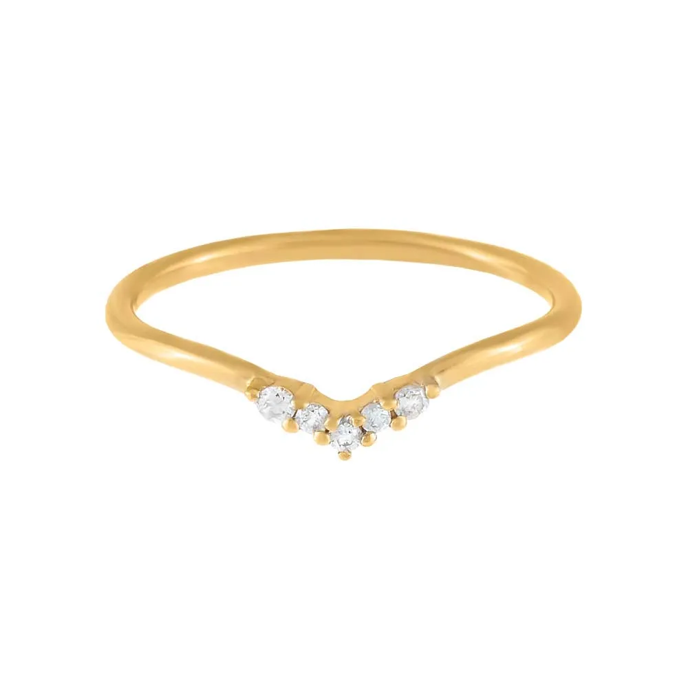 Diamond Chevron Ring 14K sold by Adina Eden's product image thumbnail 3