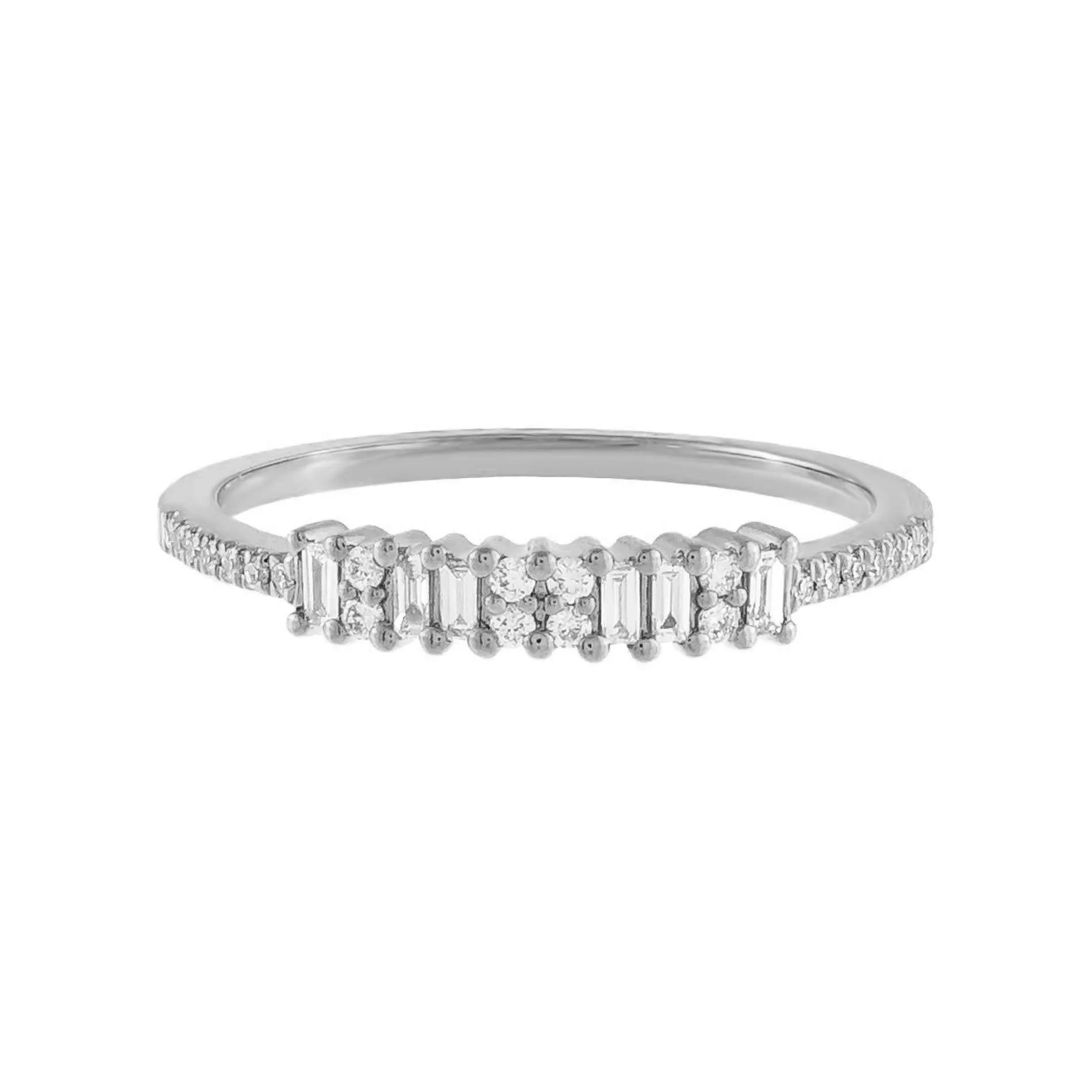 Diamond Baguette X Pavé Band 14K sold by Adina Eden's product image thumbnail 3