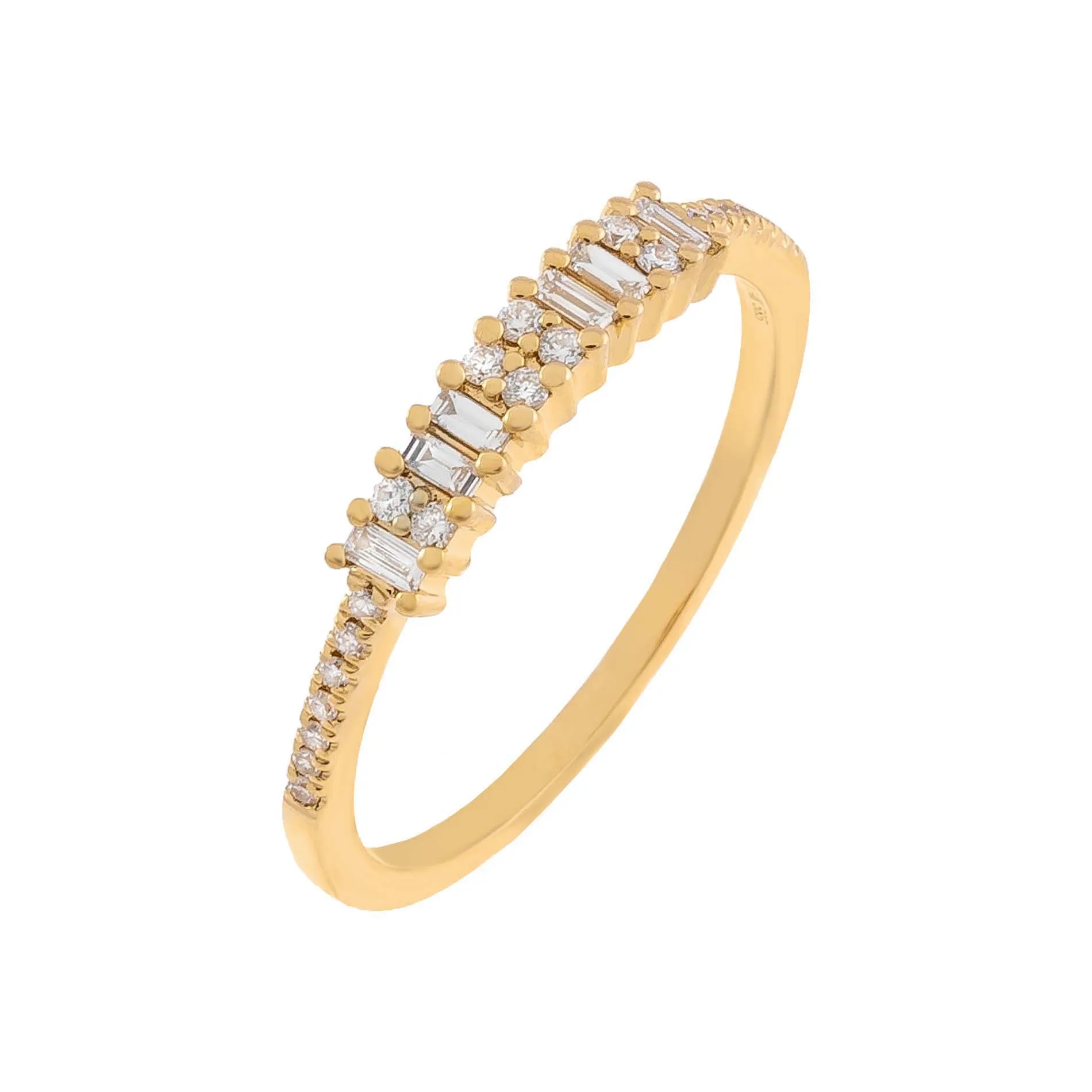 Diamond Baguette X Pavé Band 14K sold by Adina Eden's product image thumbnail 4