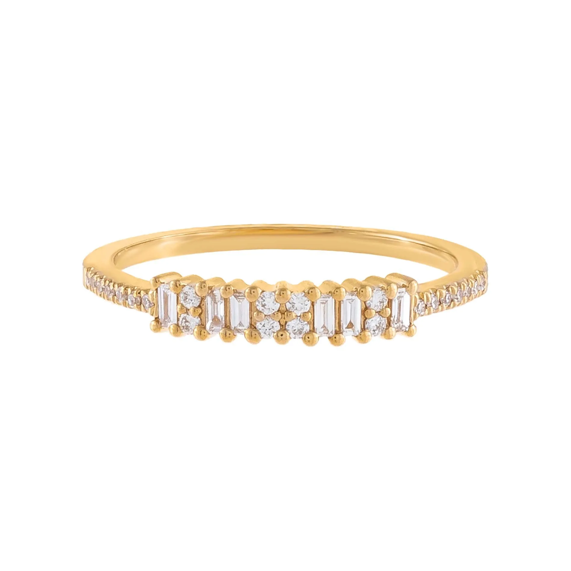 Diamond Baguette X Pavé Band 14K sold by Adina Eden's product image thumbnail 5
