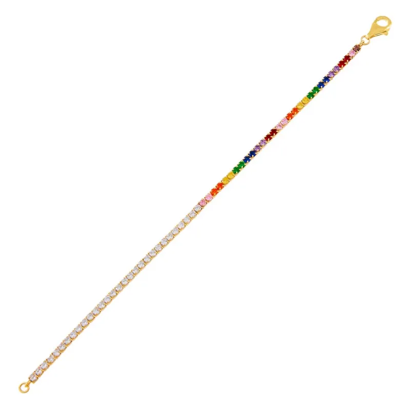 Half Rainbow CZ Tennis Bracelet sold by Adina Eden's