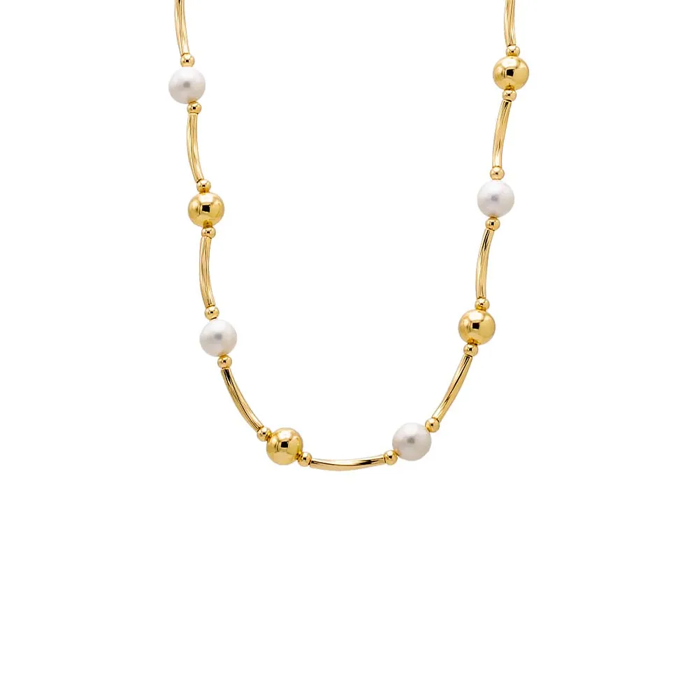 Ball X Pearl Choker Necklace sold by Adina Eden's