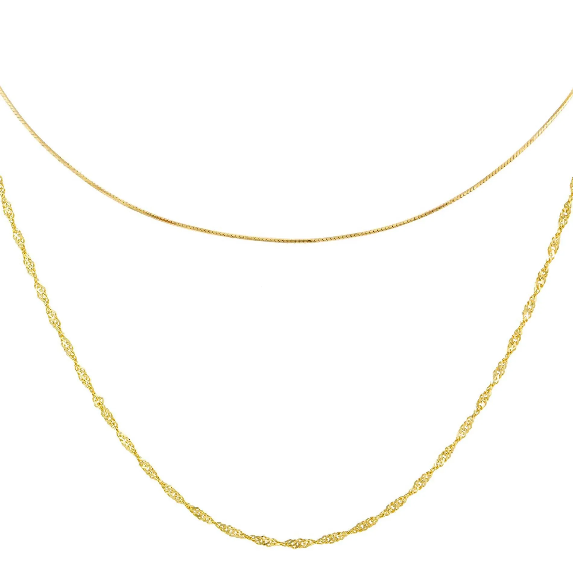 Snake X Singapore Chain Necklace Combo Set sold by Adina Eden's