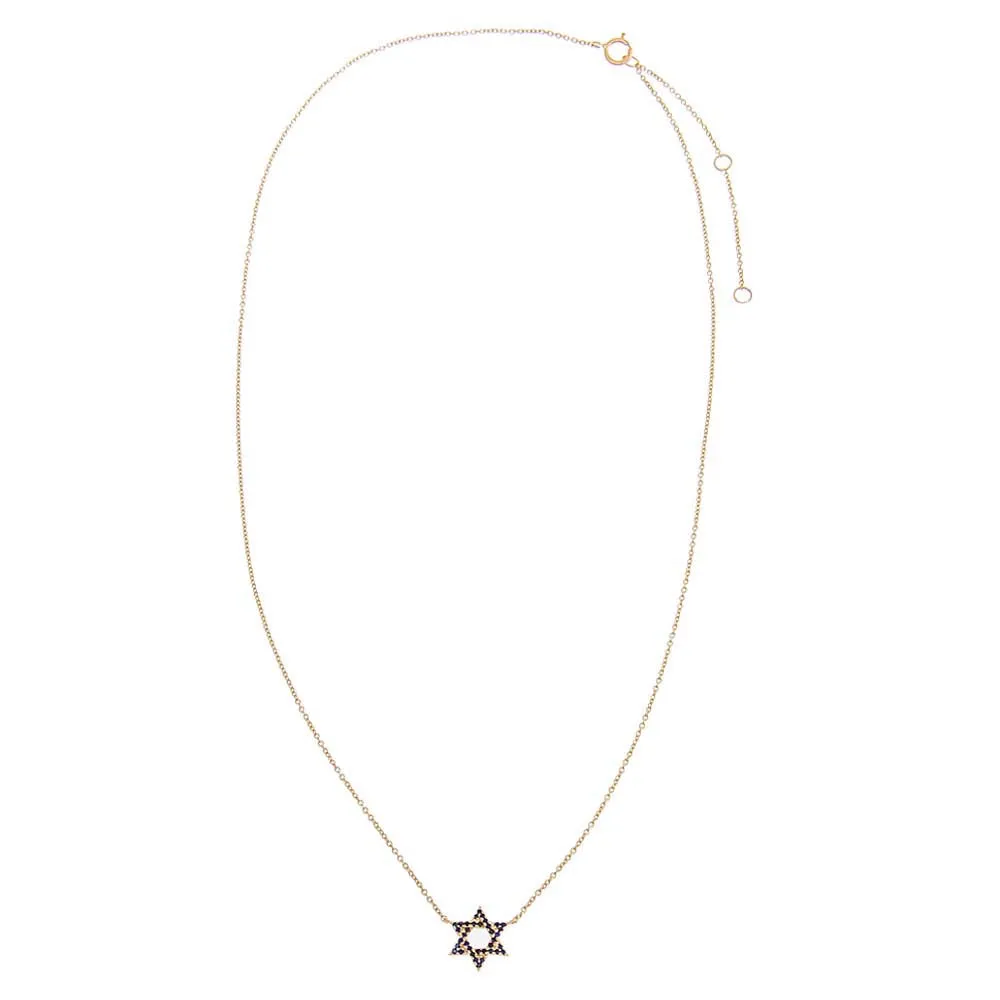 Sapphire Blue Star Of David Necklace 14K sold by Adina Eden's product image thumbnail 3
