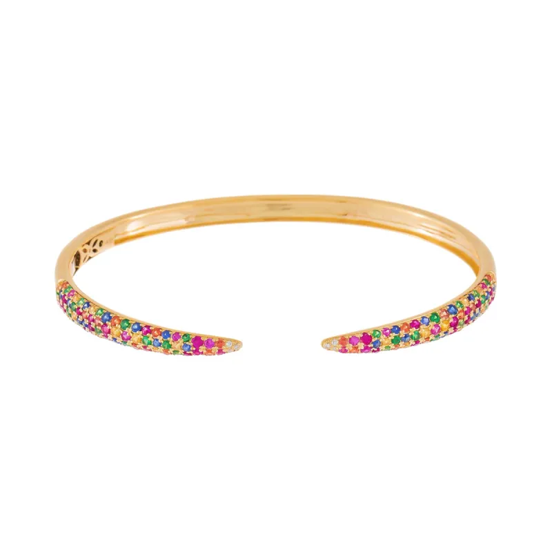 Diamond Rainbow Claw Bangle 14K sold by Adina Eden's
