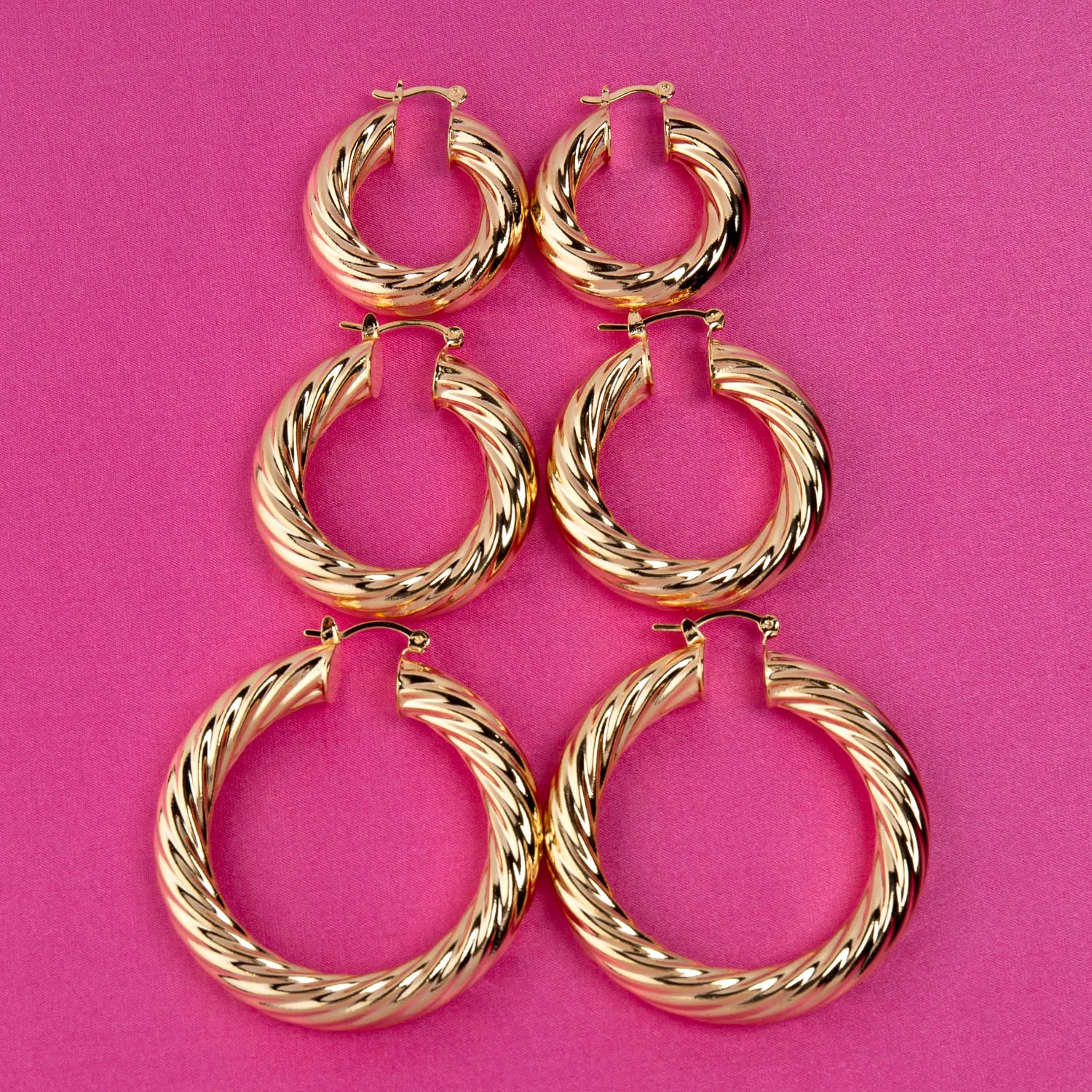 Chunky Swirl Hoop Earring sold by Adina Eden's product image thumbnail 3
