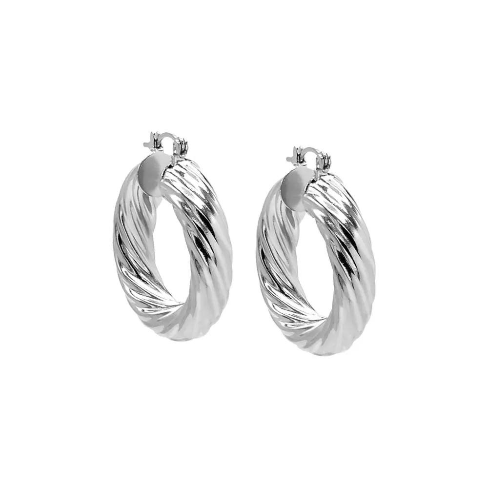 Chunky Swirl Hoop Earring sold by Adina Eden's product image thumbnail 5