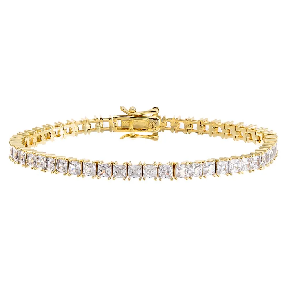 CZ Princess Cut Tennis Bracelet sold by Adina Eden's