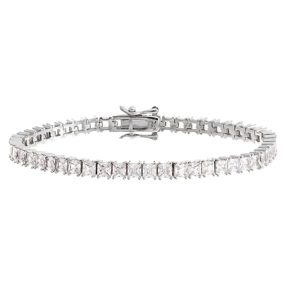 CZ Princess Cut Tennis Bracelet sold by Adina Eden's product image thumbnail 3