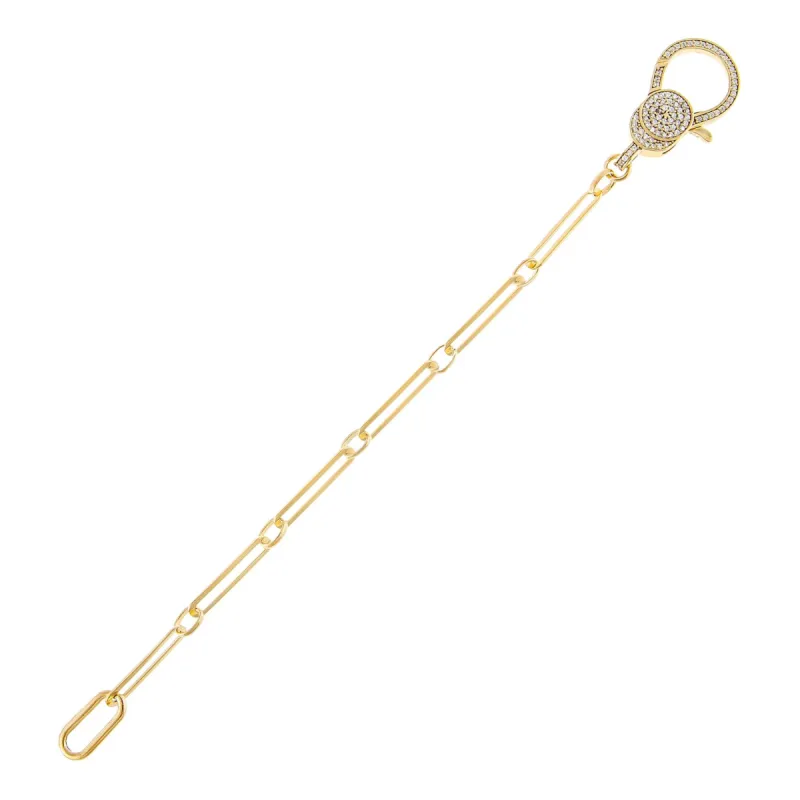 Pavé Large Clasp Link Bracelet sold by Adina Eden's