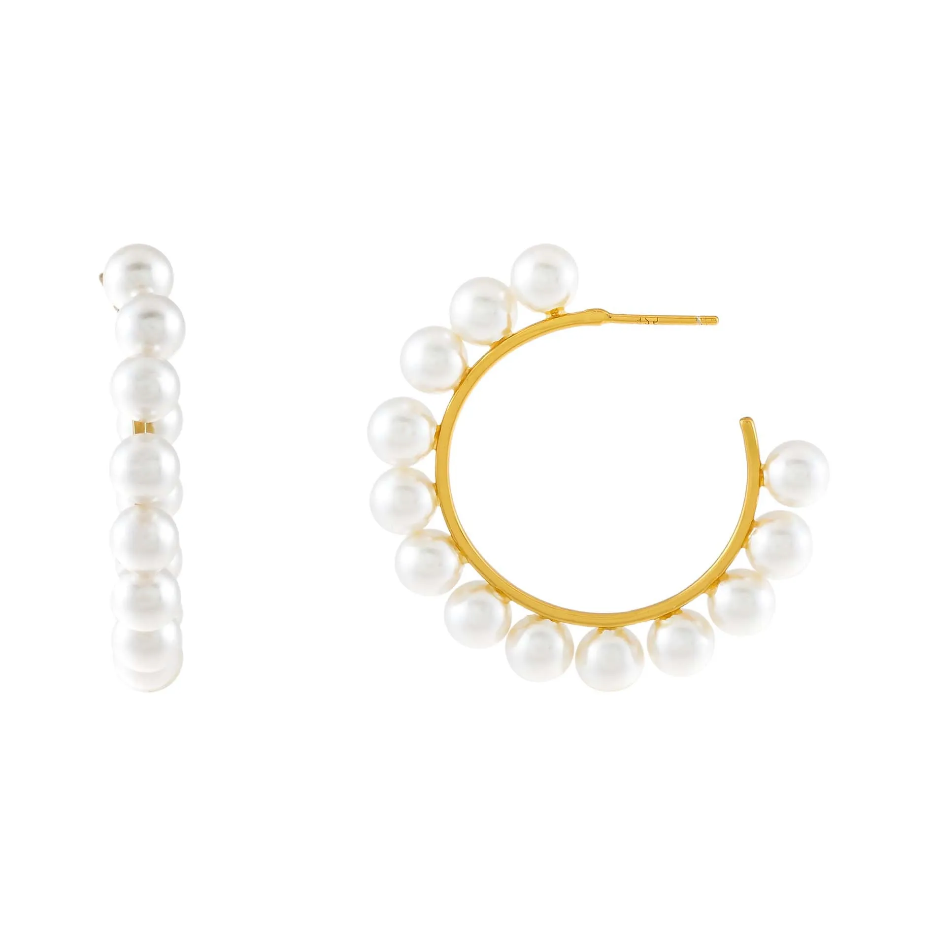 Multi Pearl Hoop Earring sold by Adina Eden's