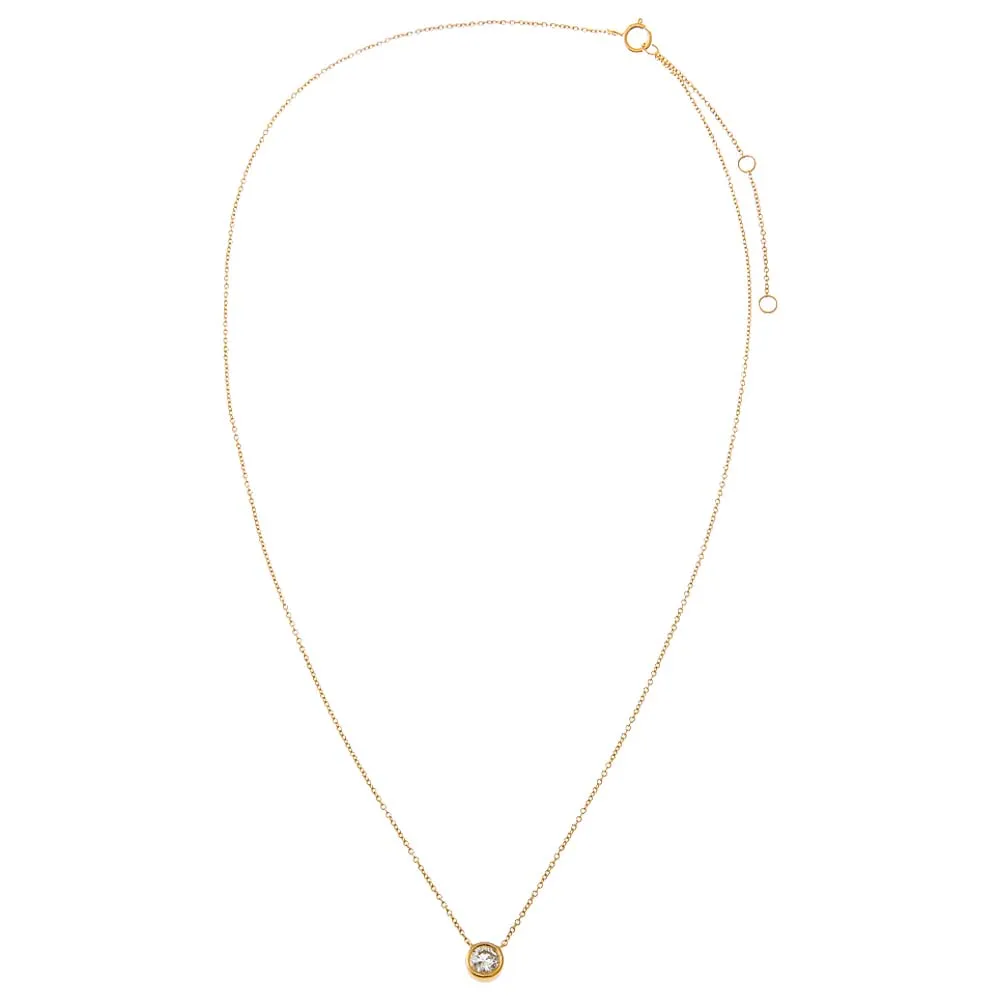 Diamond Solitaire Bezel Pendant Necklace 14K sold by Adina Eden's product image thumbnail 3