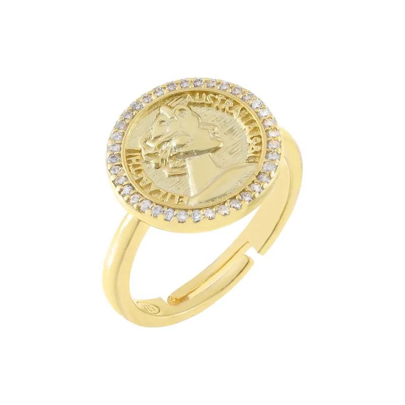 Pavé Coin Ring sold by Adina Eden's