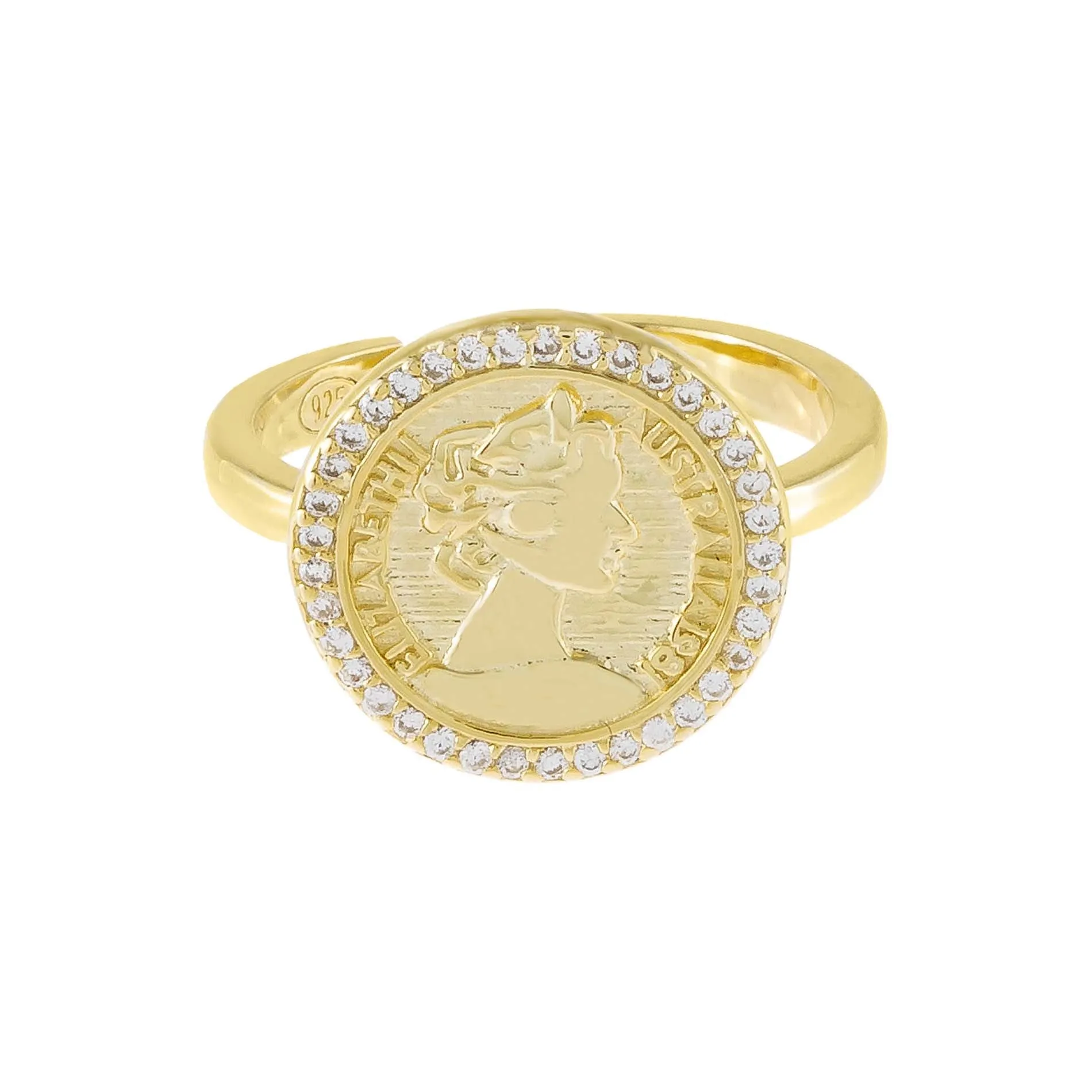 Pavé Coin Ring sold by Adina Eden's product image thumbnail 3