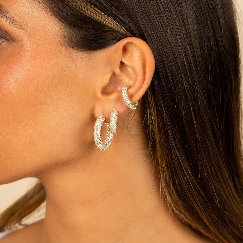 Jumbo Pavé Hoop Earring sold by Adina Eden's product image thumbnail 3
