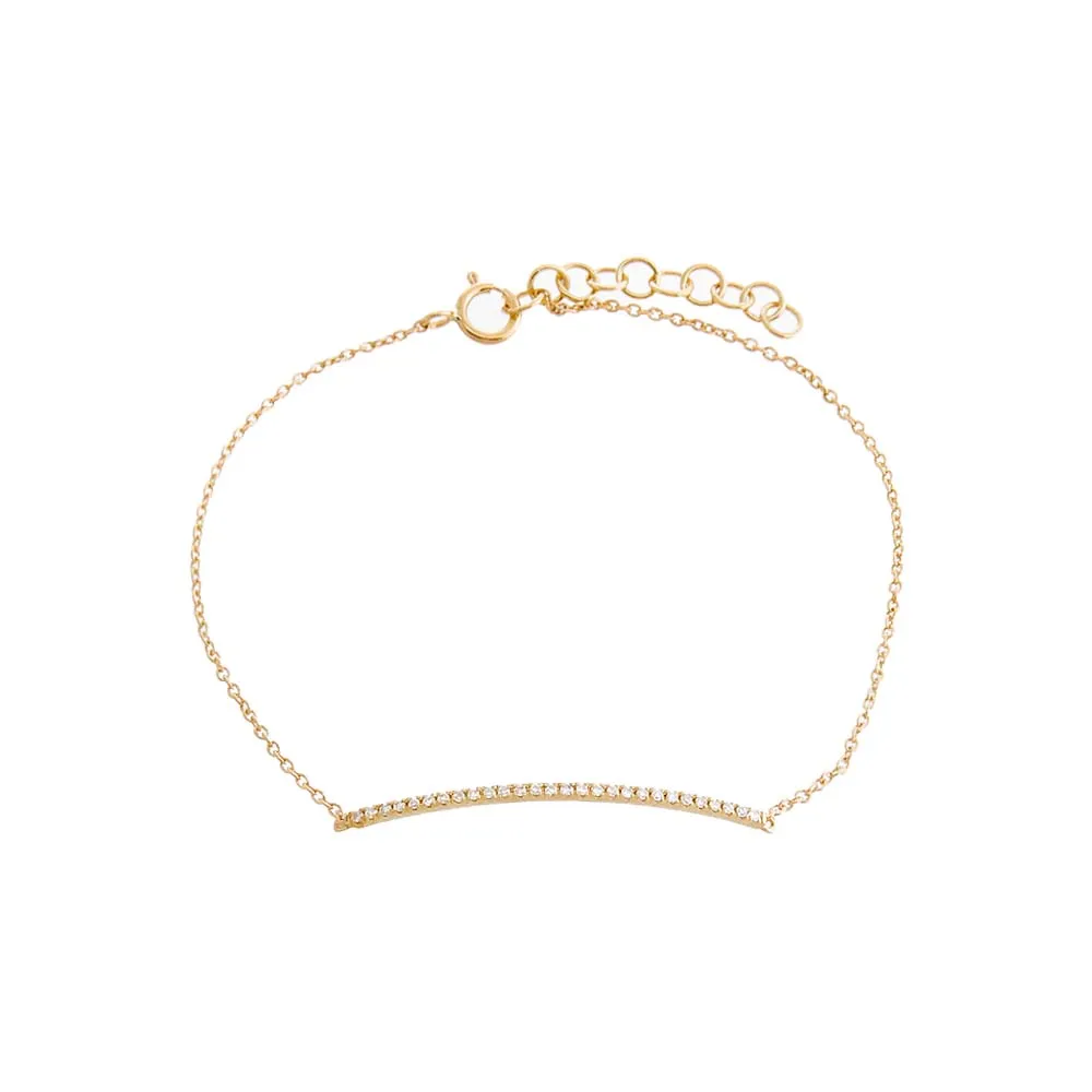Diamond Pave Bar Bracelet 14K sold by Adina Eden's