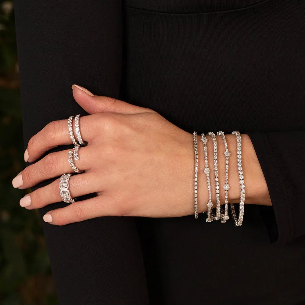 Diamond Flower Tennis Bracelet 14K sold by Adina Eden's product image thumbnail 3