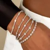 Diamond Flower Tennis Bracelet 14K sold by Adina Eden's