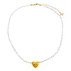Puffy Heart X Pearl Necklace sold by Adina Eden's