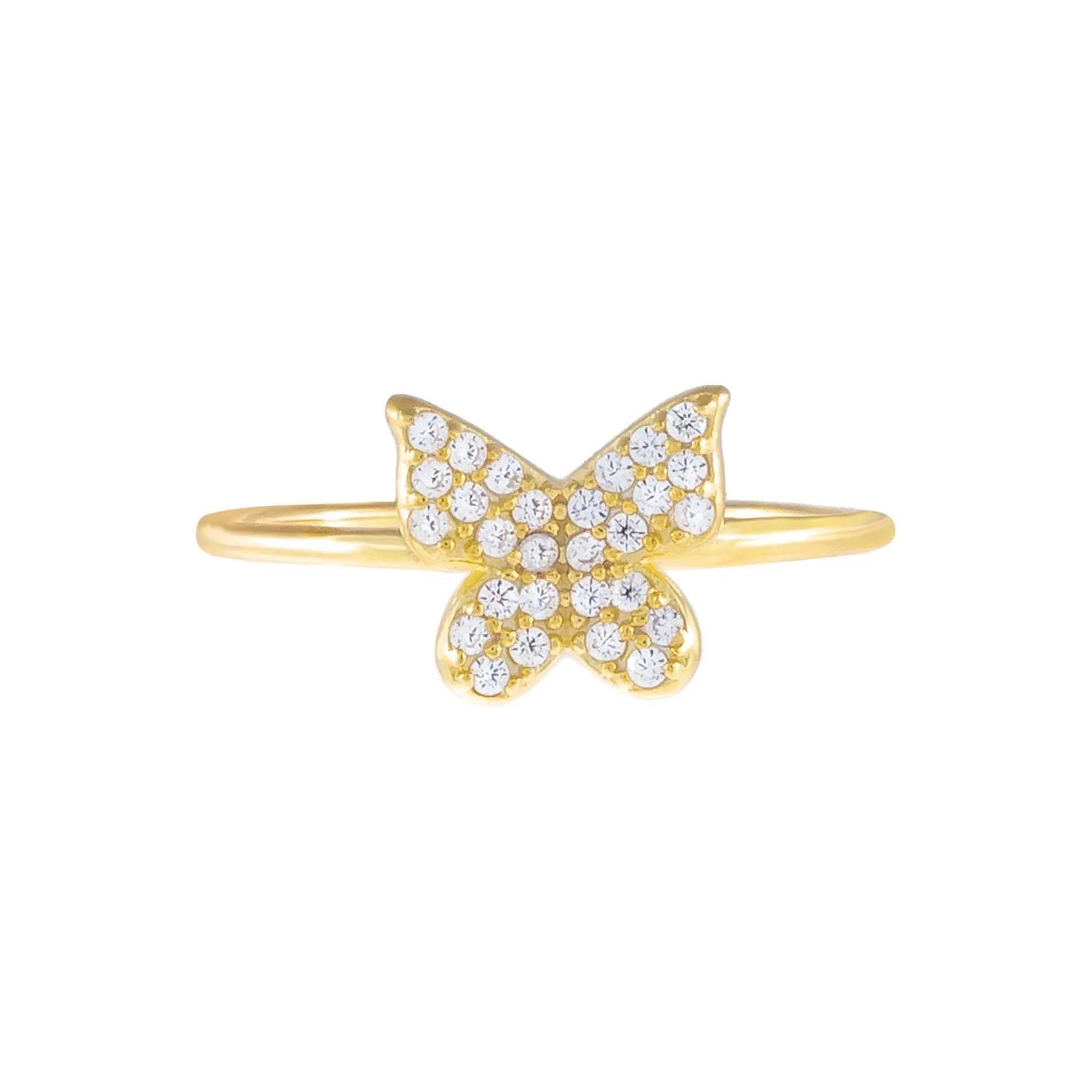 Pavé Dainty Butterfly Ring sold by Adina Eden's product image thumbnail 3