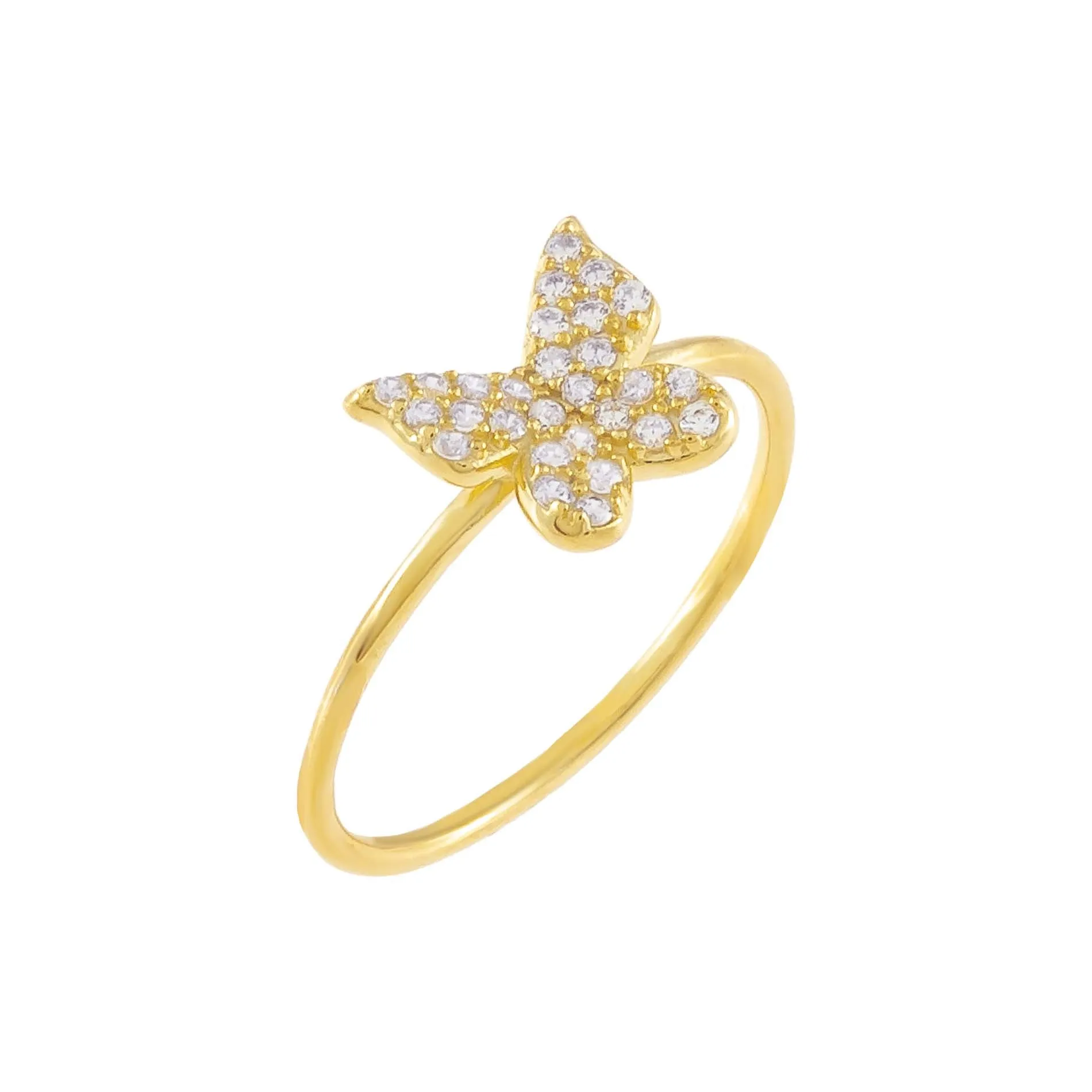Pavé Dainty Butterfly Ring sold by Adina Eden's