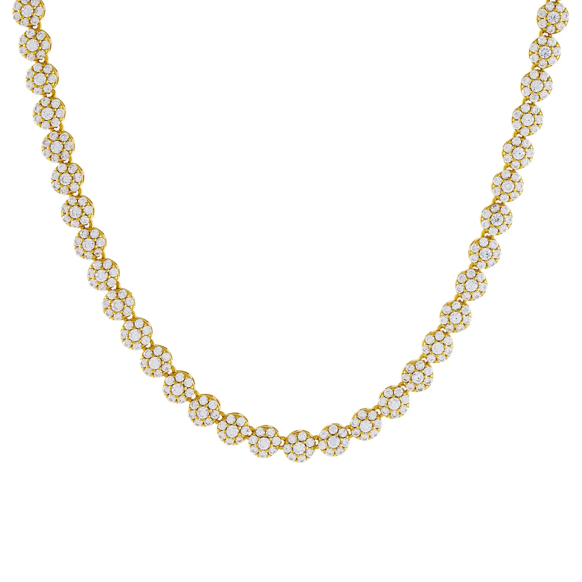 Pavé Multi Flower Necklace sold by Adina Eden's