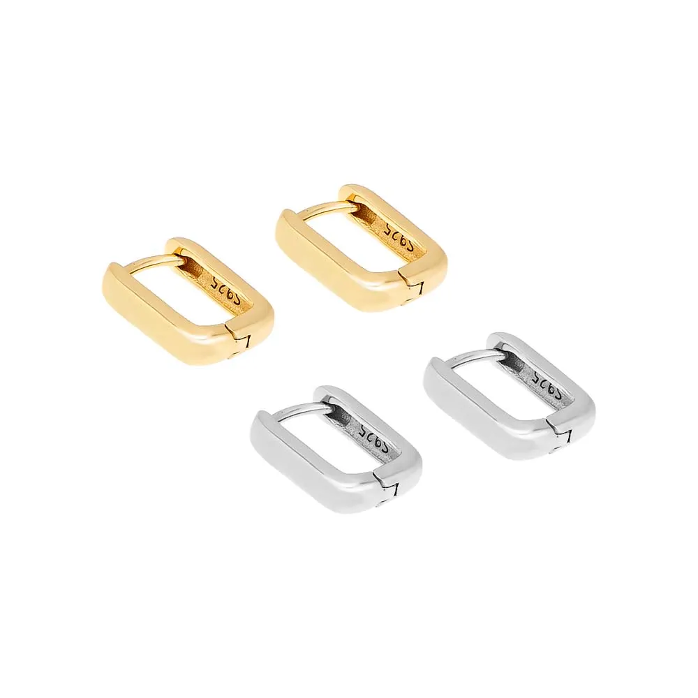 Solid Wide Square Hoop Earring sold by Adina Eden's product image thumbnail 4