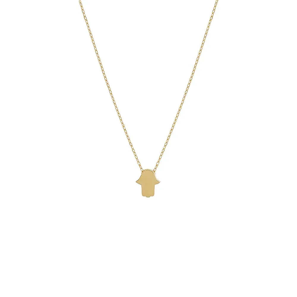 Solid Hamsa Necklace 14K sold by Adina Eden's
