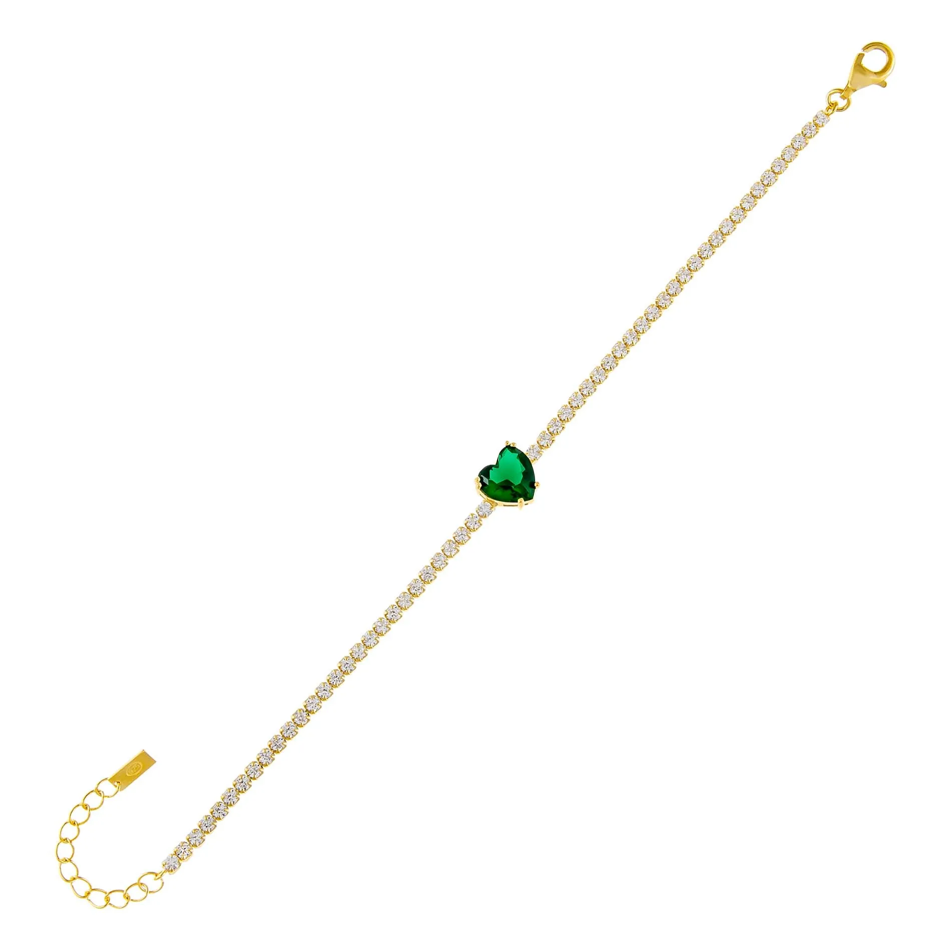 CZ Heart Stone Tennis Bracelet sold by Adina Eden's product image thumbnail 3