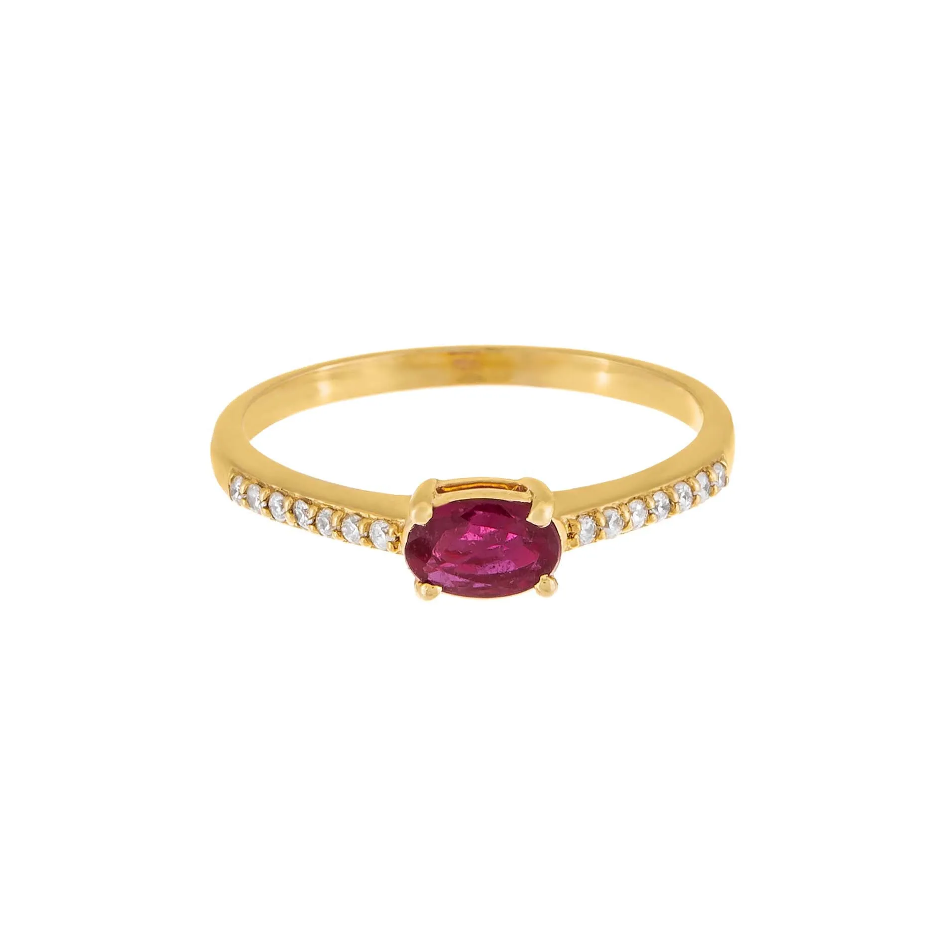 Gemstone Oval Ring 14K sold by Adina Eden's product image thumbnail 3