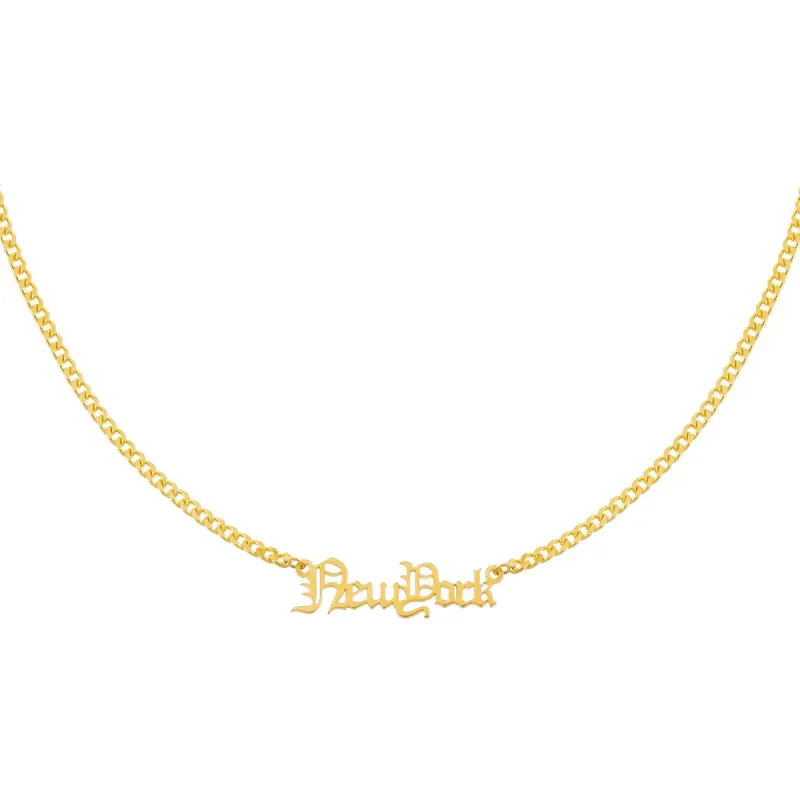 Gothic City Nameplate Necklace sold by Adina Eden's