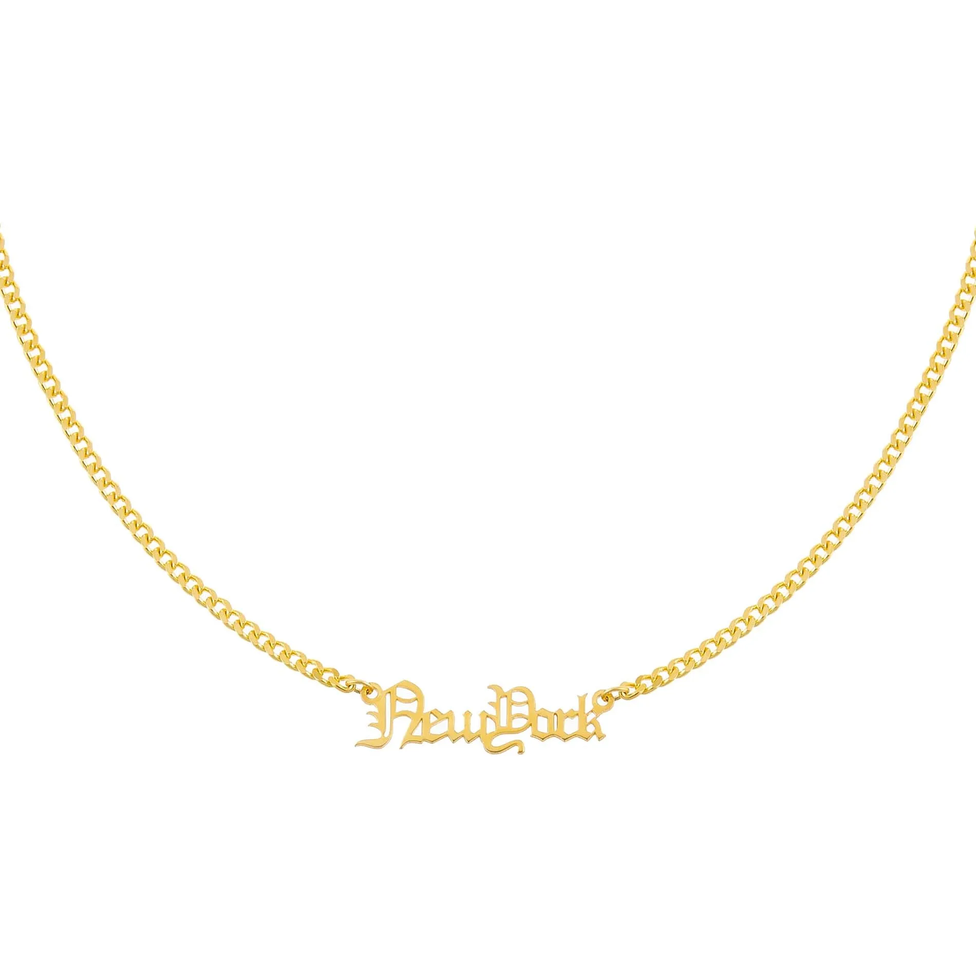 Gothic City Nameplate Necklace sold by Adina Eden's