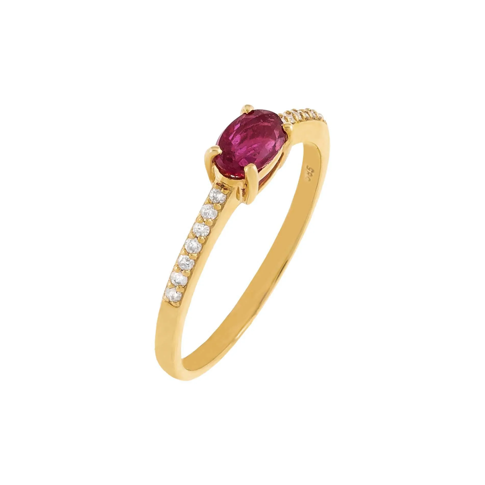 Gemstone Oval Ring 14K sold by Adina Eden's