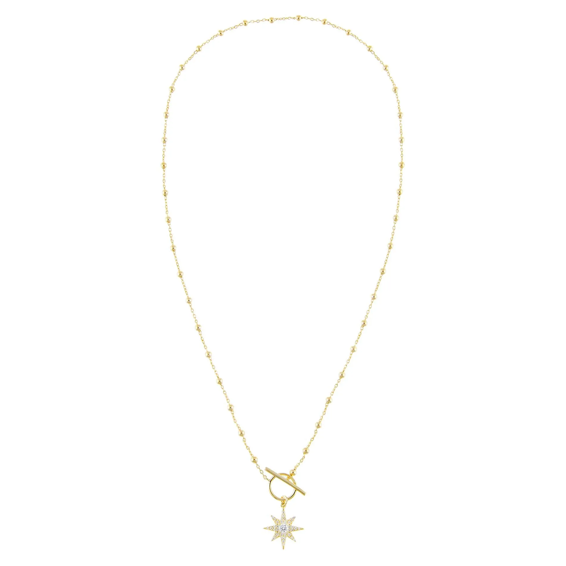CZ Starburst Toggle Beaded Necklace sold by Adina Eden's product image thumbnail 2