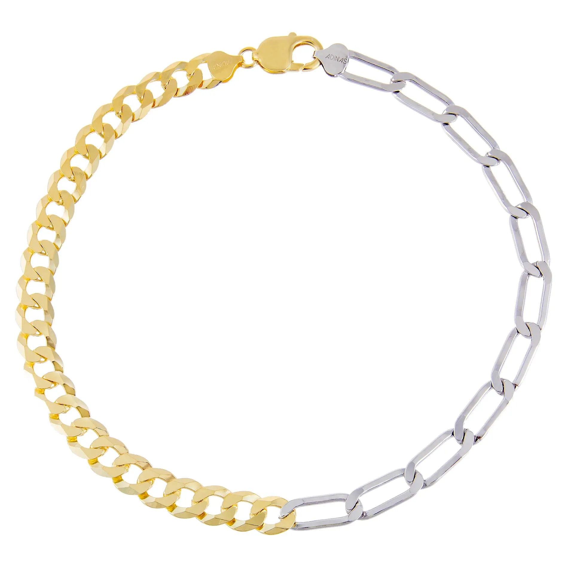 Two Tone Cuban X Twisted Paperclip Necklace sold by Adina Eden's product image thumbnail 4