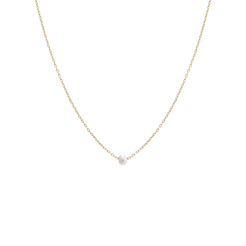 Mini Pearl Pendant Necklace 14K sold by Adina Eden's
