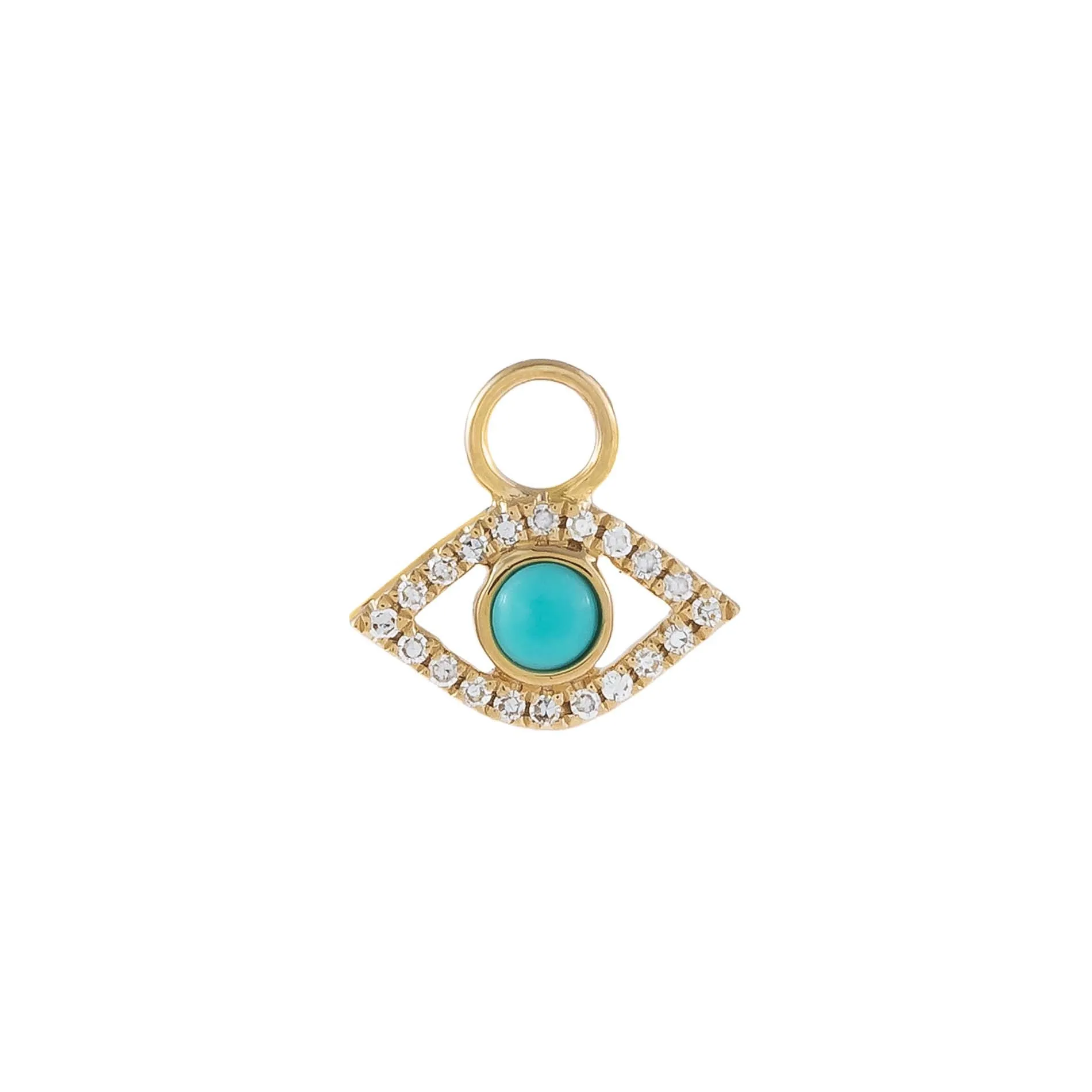 Diamond Turquoise Evil Eye Charm 14K sold by Adina Eden's