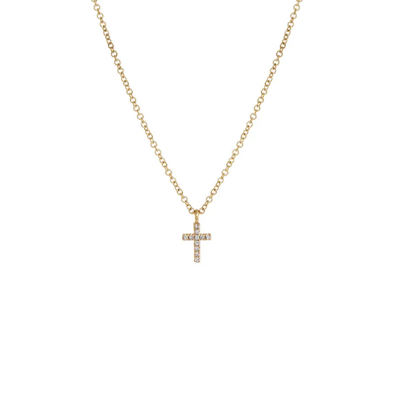 Diamond Pave Cross Necklace 14K sold by Adina Eden's