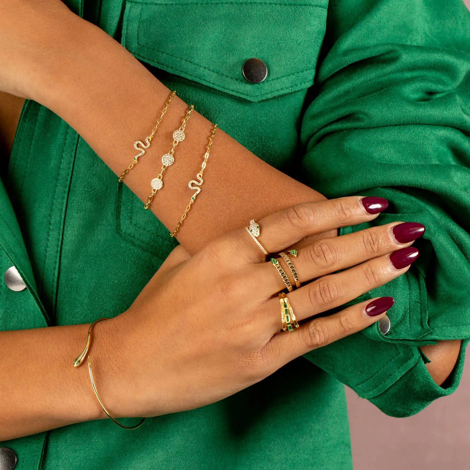 Pavé Snake Link Bracelet sold by Adina Eden's product image thumbnail 3